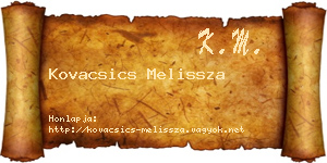 Kovacsics Melissza névjegykártya